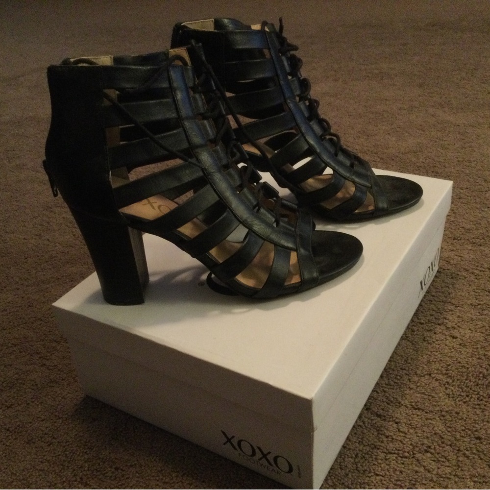 XOXO black heel sandals